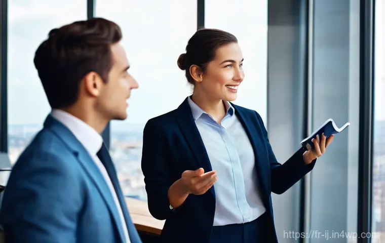 스폰서십이 경력에 미치는 영향 - **Prompt 1: The Mentorship Moment - Unsuspected Career Accelerator**
"A bright, modern co-workin...