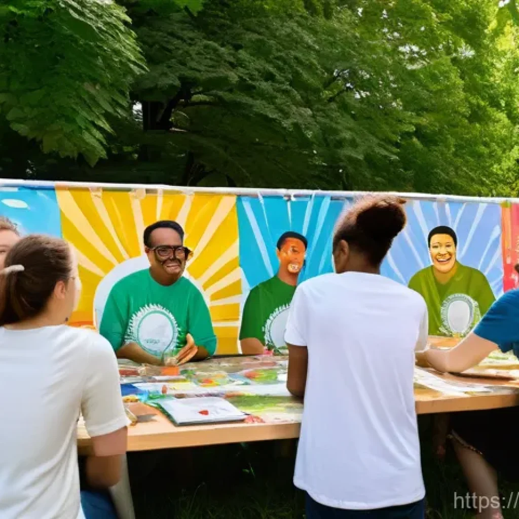 스폰서십의 구조와 유형 - **Prompt:** A vibrant, diverse community festival is taking place in a sunny Parisian park. In the f...