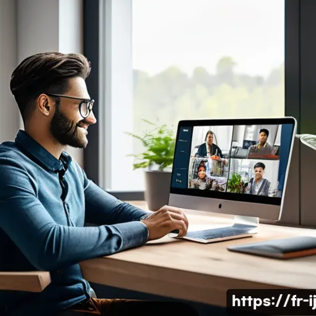 스폰서 관계에서의 전문성 강조하기 - A professional influencer sitting at a modern desk with a laptop and smartphone, engaged in a transp...